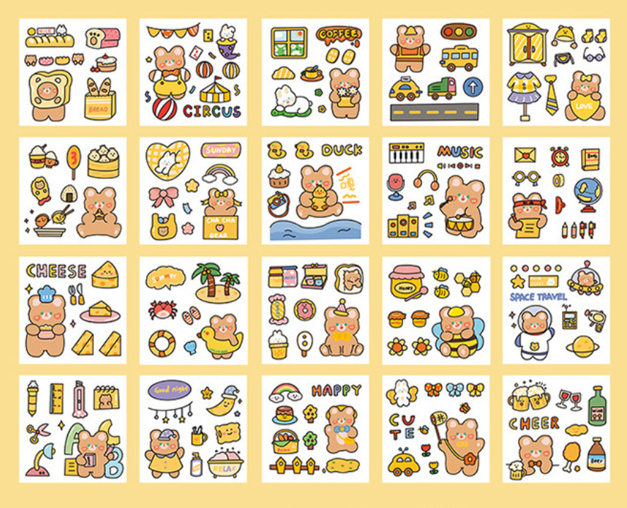 Hình dán sticker trang trí 20 tấm cute xinh dán sách vở phụ kiện chất lượng giá rẻ tặng quà học sinh