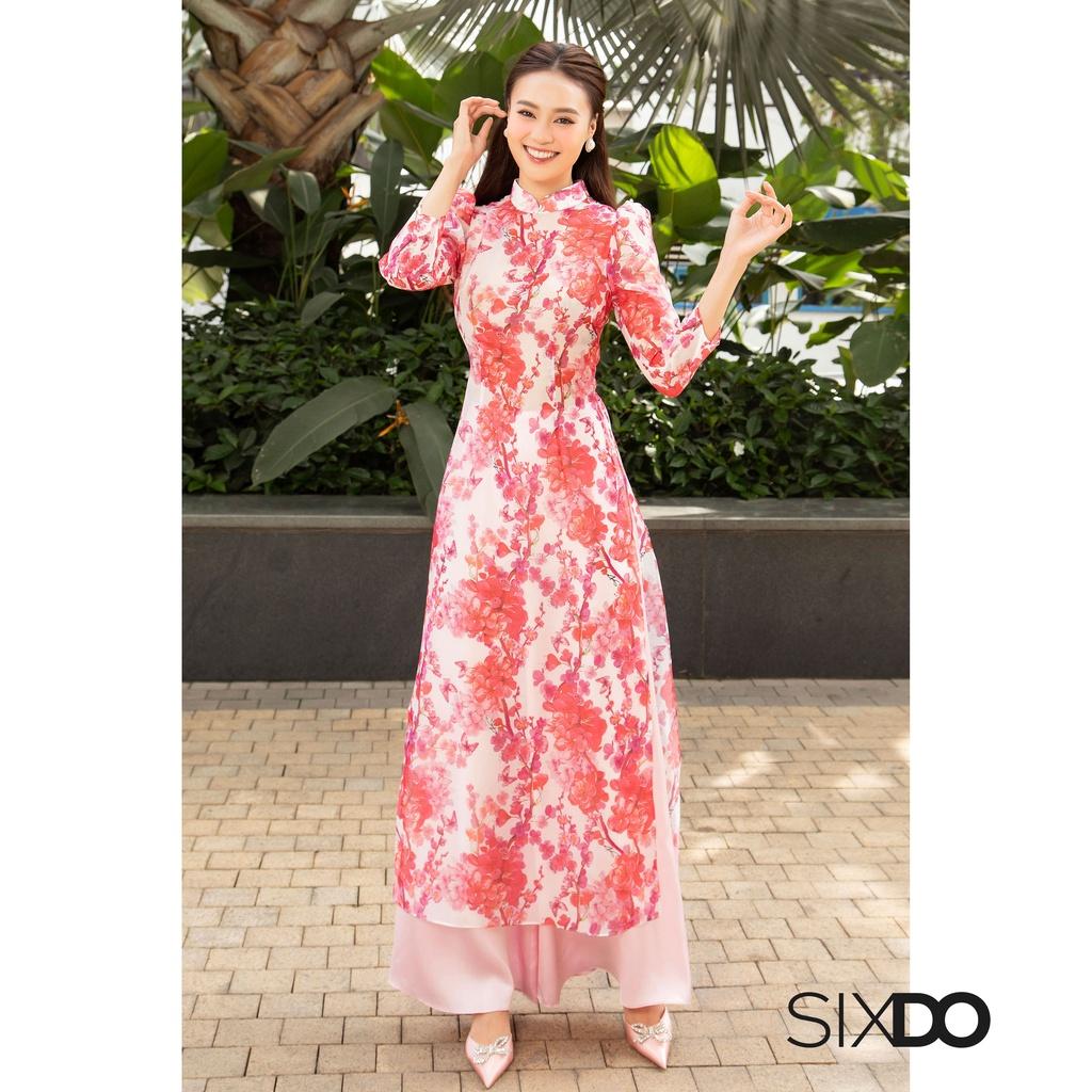 Áo dài nữ họa tiết hoa SIXDO (chưa kèm quần)