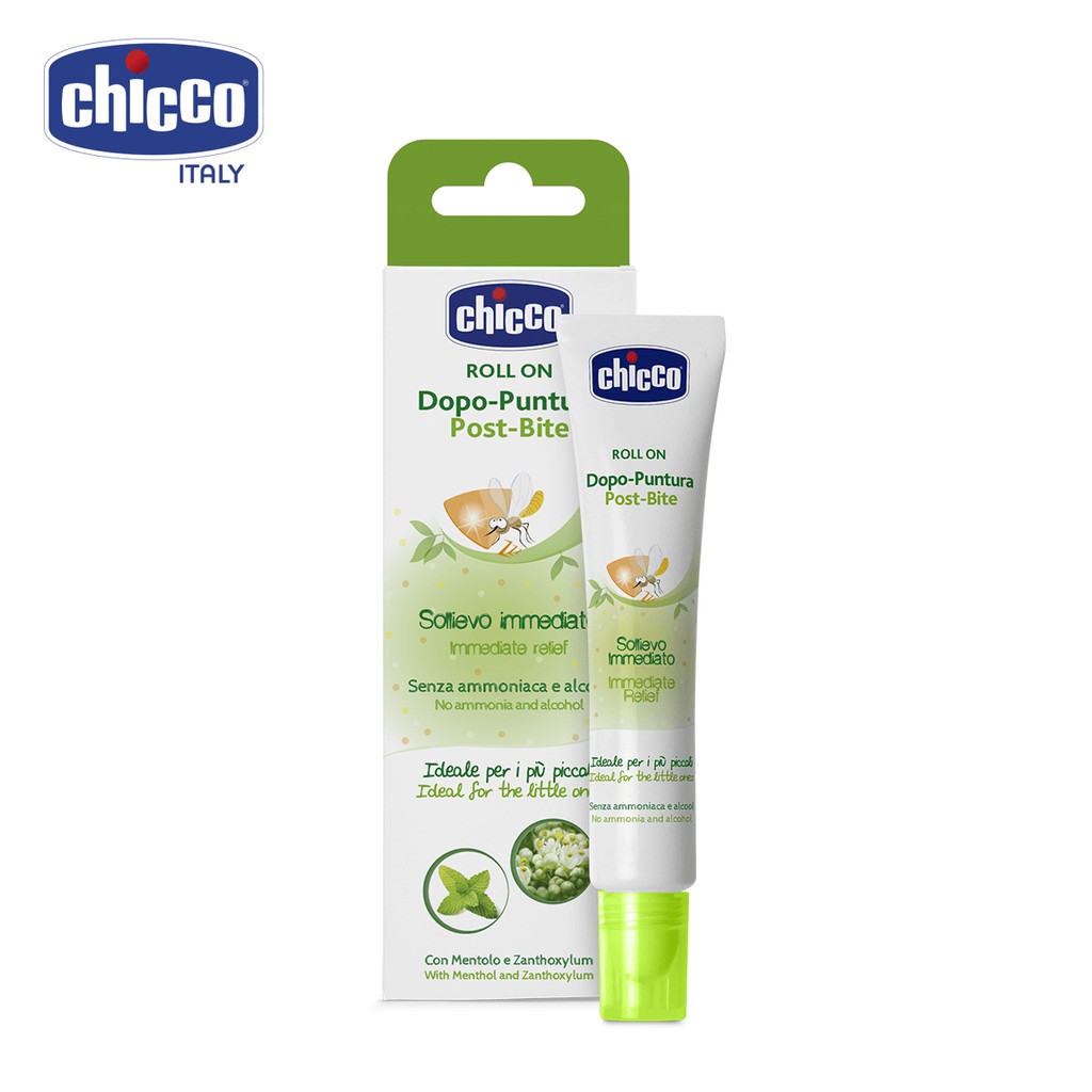 Lăn bôi vết muỗi đốt và côn trùng cắn Chicco 10ml, thành phần tự nhiên làm mát, giảm sưng nhanh các vết muỗi đốt, côn trùng cắn ( Tặng 50 tờ khăn khô đa năng )