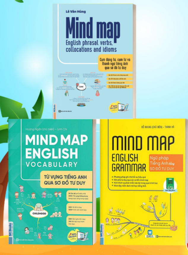 Bộ 3 Cuốn MindMap English Học Tiếng Anh Cho Người Mới Bắt Đầu MCBooks - Bản Quyền
