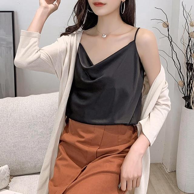 _ Áo 2 dây lụa cổ đổ đẹp