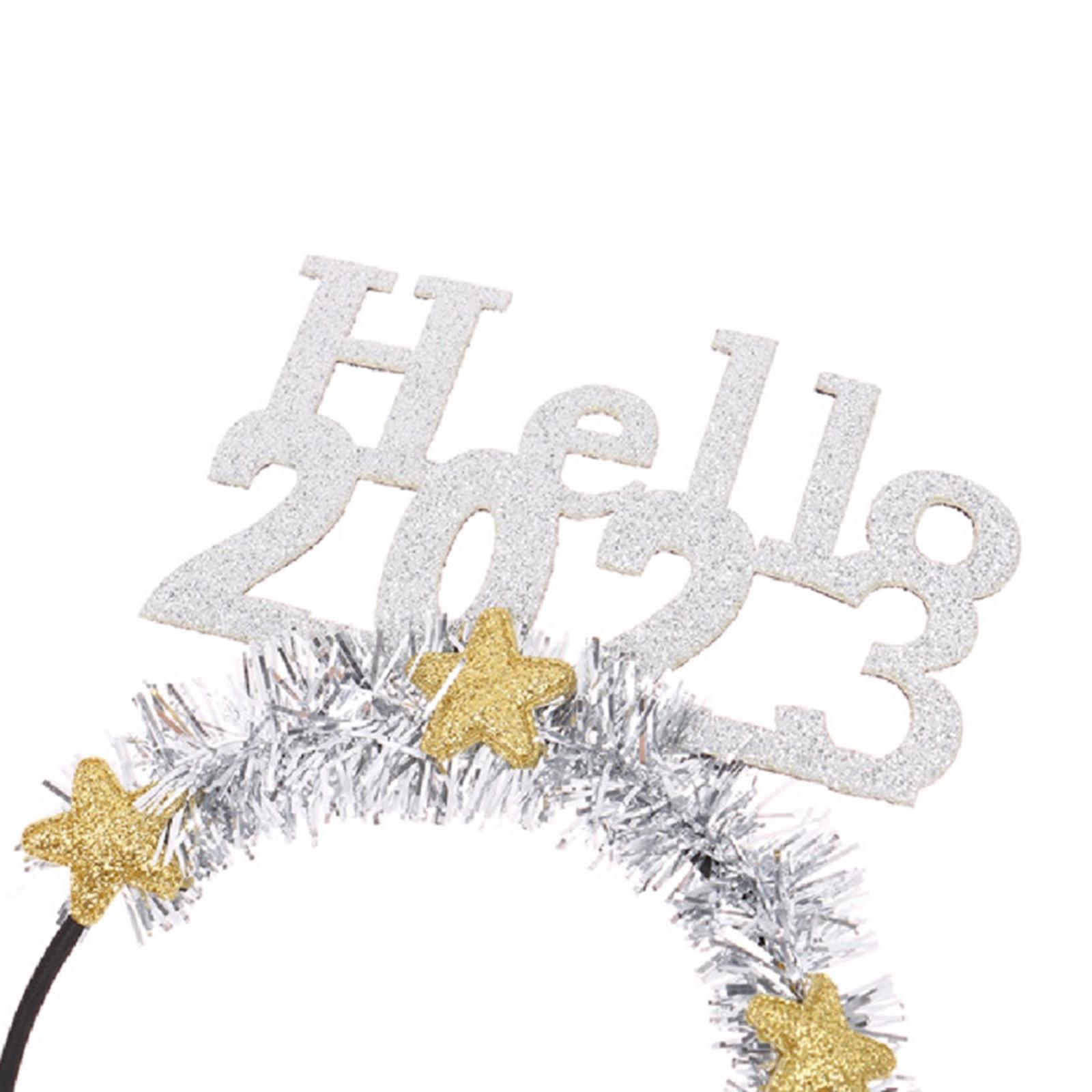 2Pcs Funny Happy New Year Headband Hair Hoop for Party Favor Kids