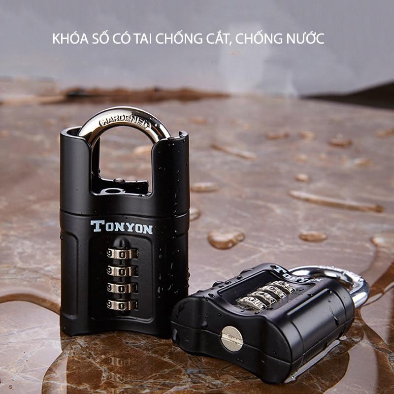 Khóa số chống cắt loại 4 mã số TY25011, móc khóa thép cứng D8cm, vỏ hợp kim kẽm mạ không gỉ