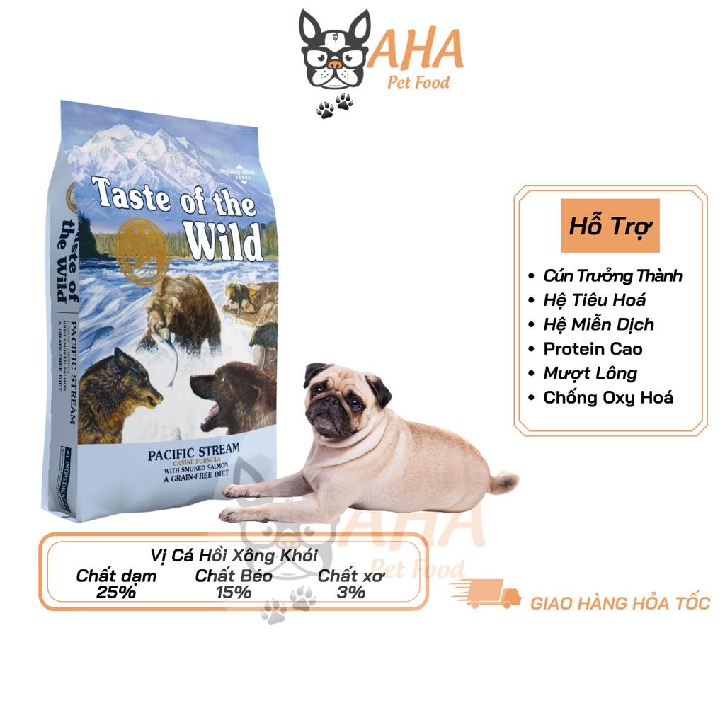 Thức Ăn Cho Chó Pug Taste Of The Wild Bao 500g - Pacific Stream Cannie Cá Hồi Xông Khói, Rau Củ Quả