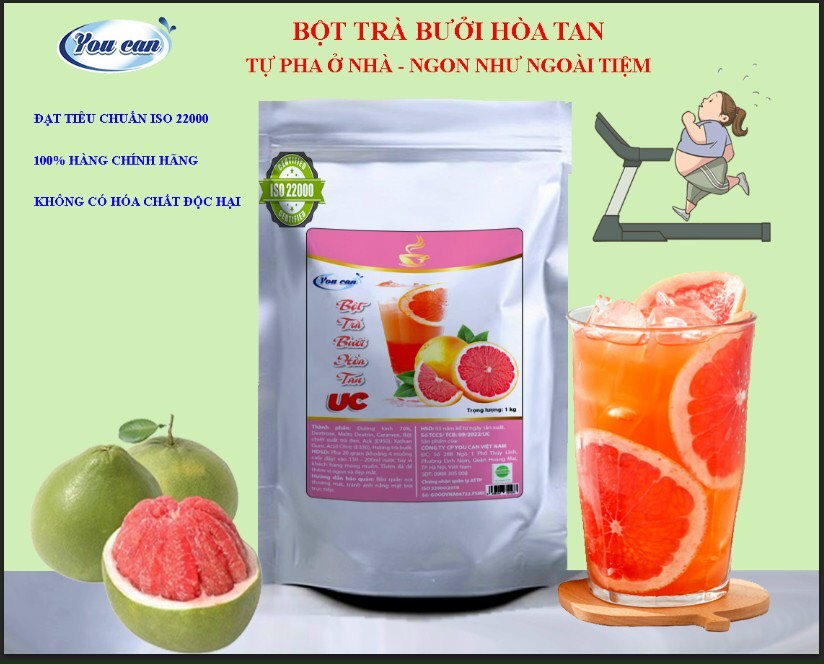 [Siêu rẻ/ Gói 1kg]Trà Bưởi Hòa Tan UC hàng chính hãng/ Bột trà hoa quả PHA SẴN SIÊU NHANH thơm ngon chuẩn vị.