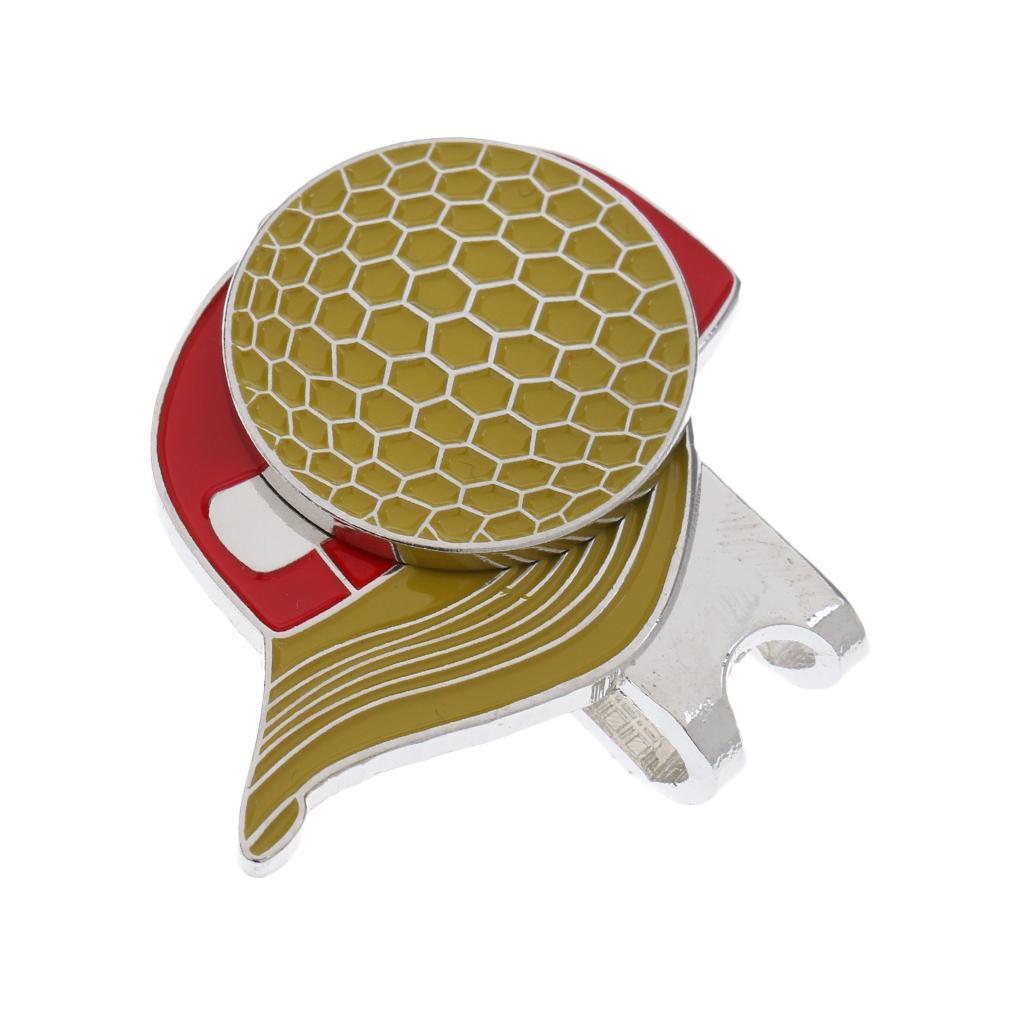 Golf Cap Pattern Alloy Golf Hat Clip with Marker
