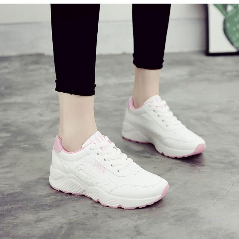 giày dép nữ đẹp,Giày sneaker nữ trắng đế cao phối màu cá tính cực đẹp, Giày thể thao nữ đường 2 chỉ thời trang