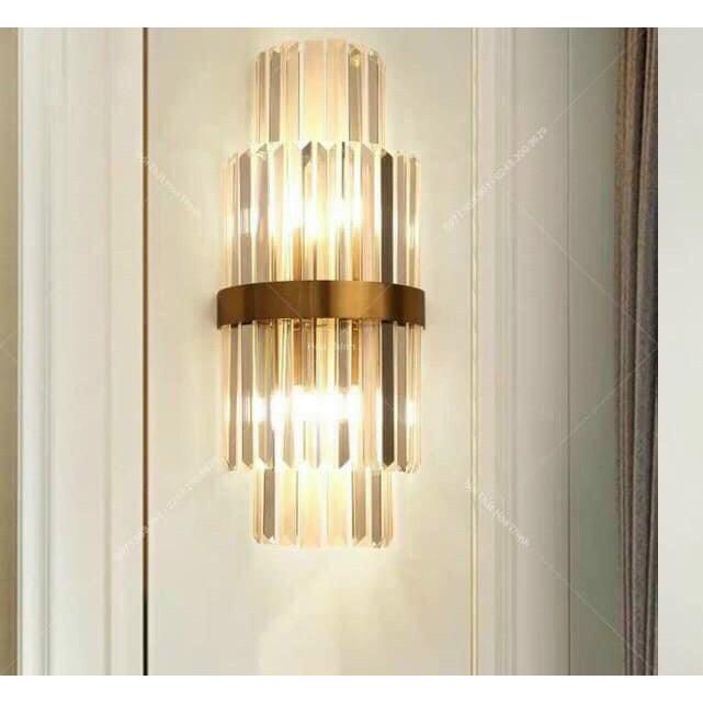 Đèn tường pha lê KT 20*50 , Pha lê hai lớp trang trí siêu xinh TG504-20*50