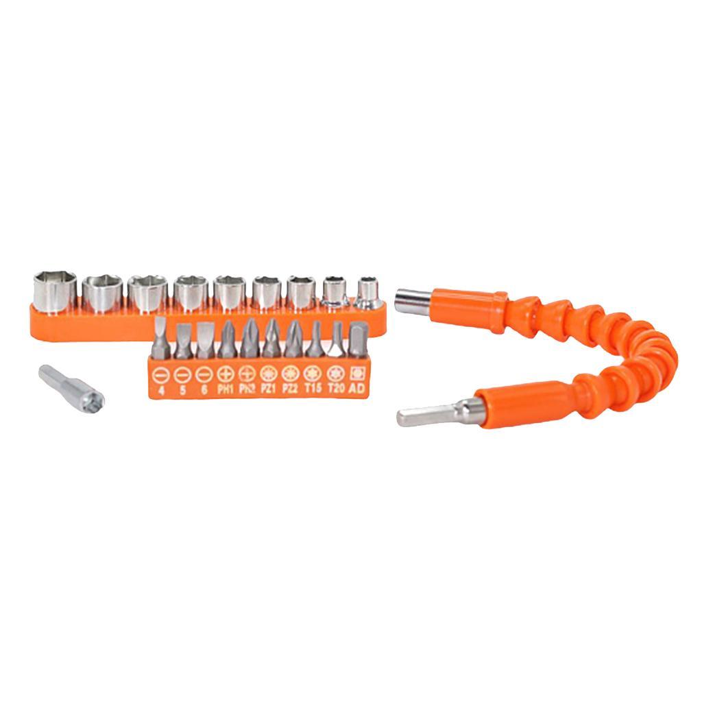 21pc Flexible Drill Bit Shaft Extension Screwdriver Universal Shaft Drill Holder