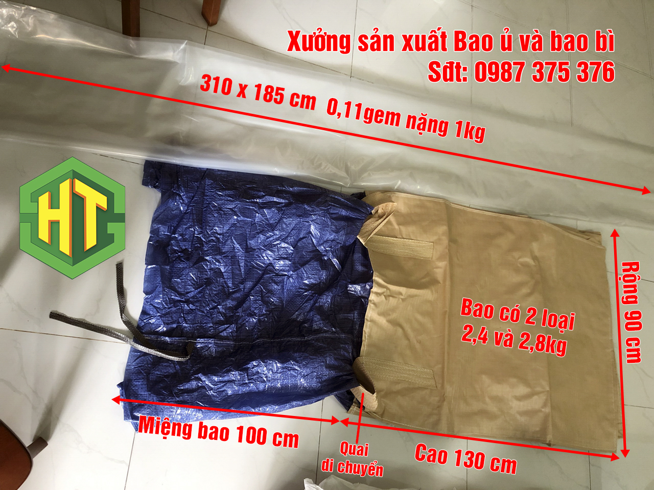 Bao ủ thức ăn xanh siêu bền (cỏ, ngô...) 2,8kg có bao nilon