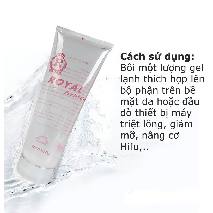 Gel lạnh triệt lông Royal - Gel lạnh làm ẩm da, dịu da kết hợp cùng máy triệt lông, máy nâng cơ, máy Hifu, máy RF, máy IPL và các thiêt bị làm đẹp khác - Gel lạnh triệt lông dưỡng da chuẩn spa ngay tại nhà - Gel siêu âm dùng cho máy laser