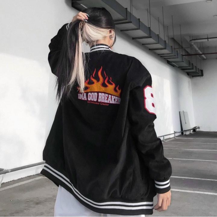 Áo khoác dù bomber logo số 8 in trên tay áo cool ngầu phong cách năng động,Áo khoác Gió Bomber Breaker Số 8 Áo Khoác Dù Bóng Chày Siêu Ngầu - Chống Nắng Chống Lạnh Bomber Jacket