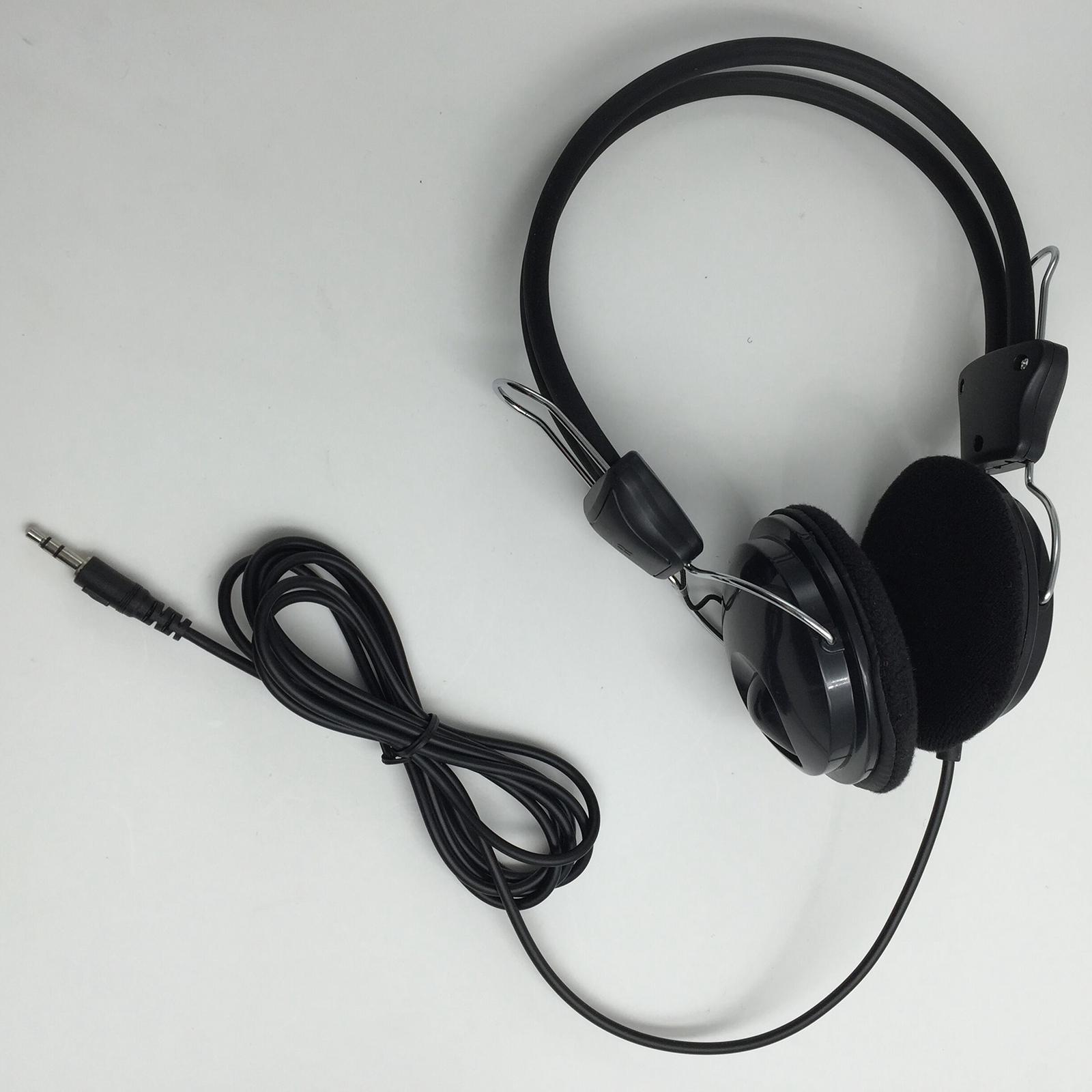 Black Headphones W/ Wire & Ear Cushion, for Metal Detectors Use