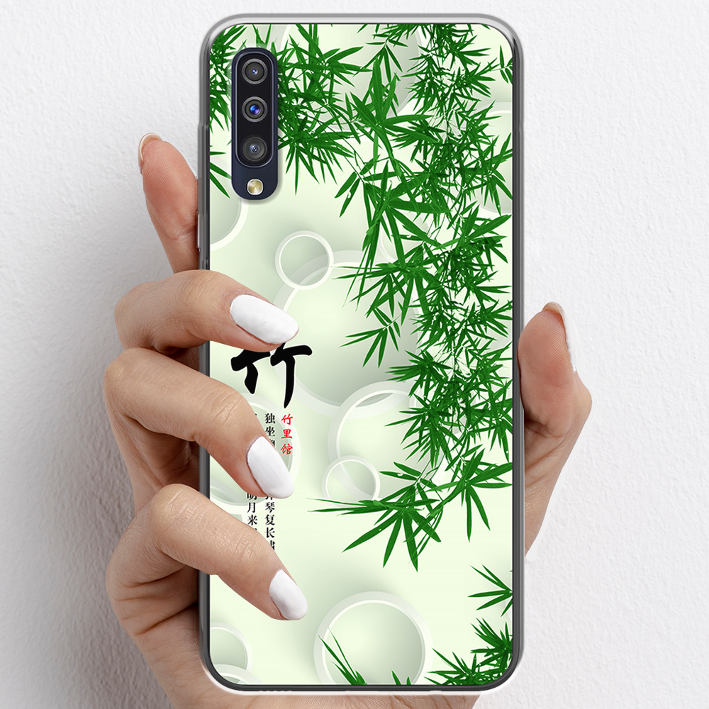 Ốp lưng cho Samsung Galaxy A50, Samsung Galaxy A70 nhựa TPU mẫu Lá tre thư pháp