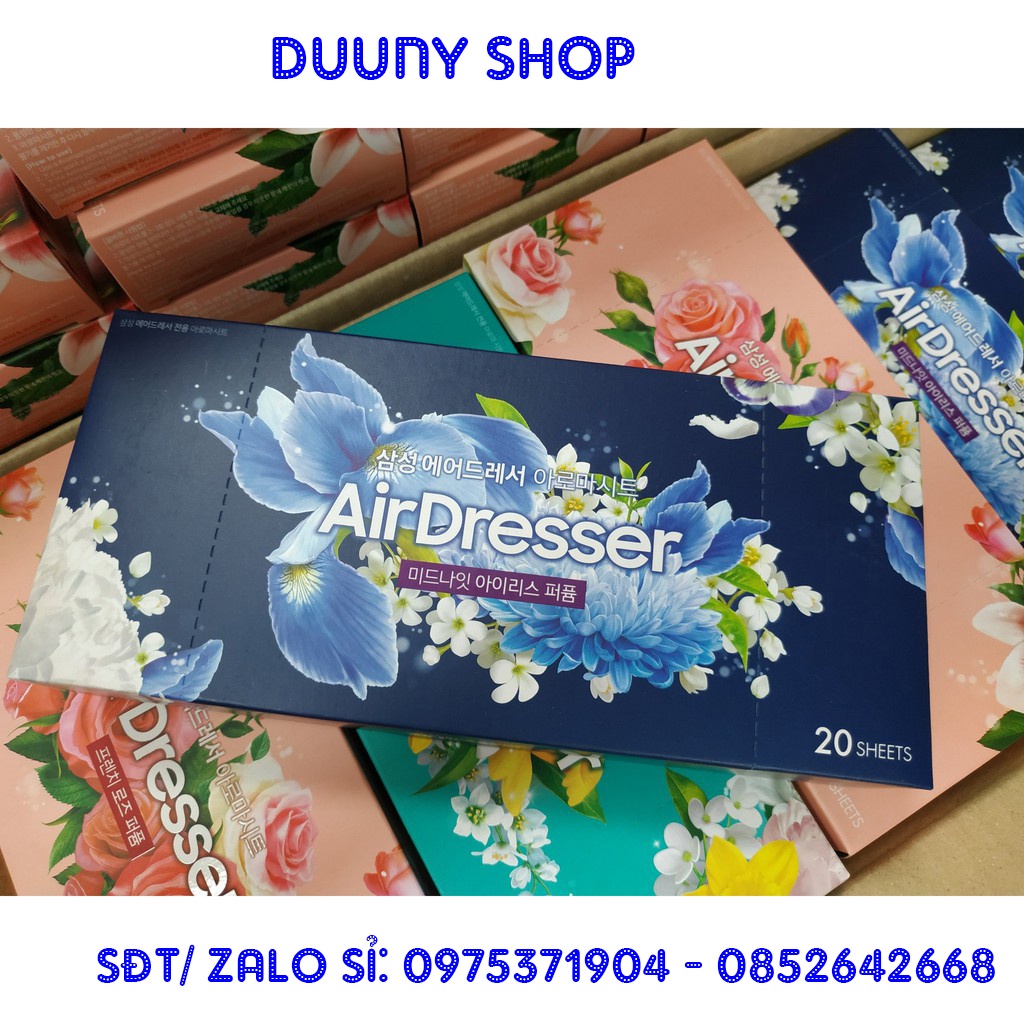 Giấy thơm quần áo hương hoa diên vĩ Airdresser dùng cho máy giặt khô