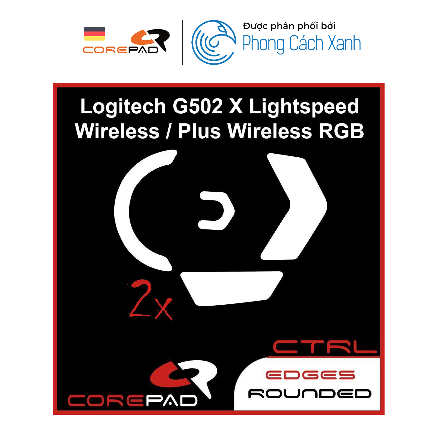 Feet chuột PTFE Corepad Skatez cho Logitech G502 X Lightspeed / PLUS Wireless (2 bộ) - Hàng Chính Hãng