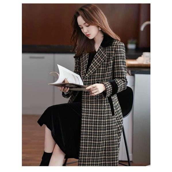 ÁO KHOÁC DẠ DÁNG CỔ VEST DÀI CAO CẤP
