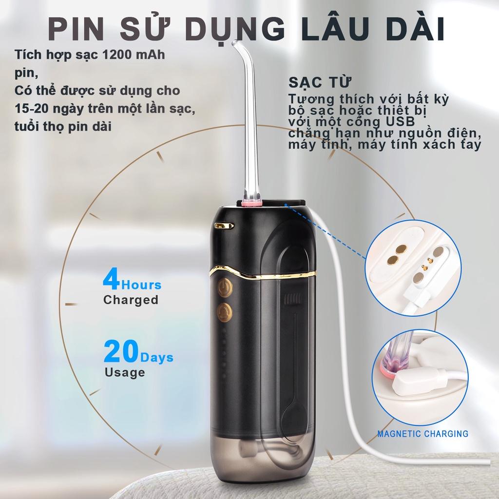 Máy Tăm Nước Du Lịch Cao Cấp WaterPush CY-1904 Black-Siêu nhỏ gọn-1 đổi 1 Online trong 12 tháng