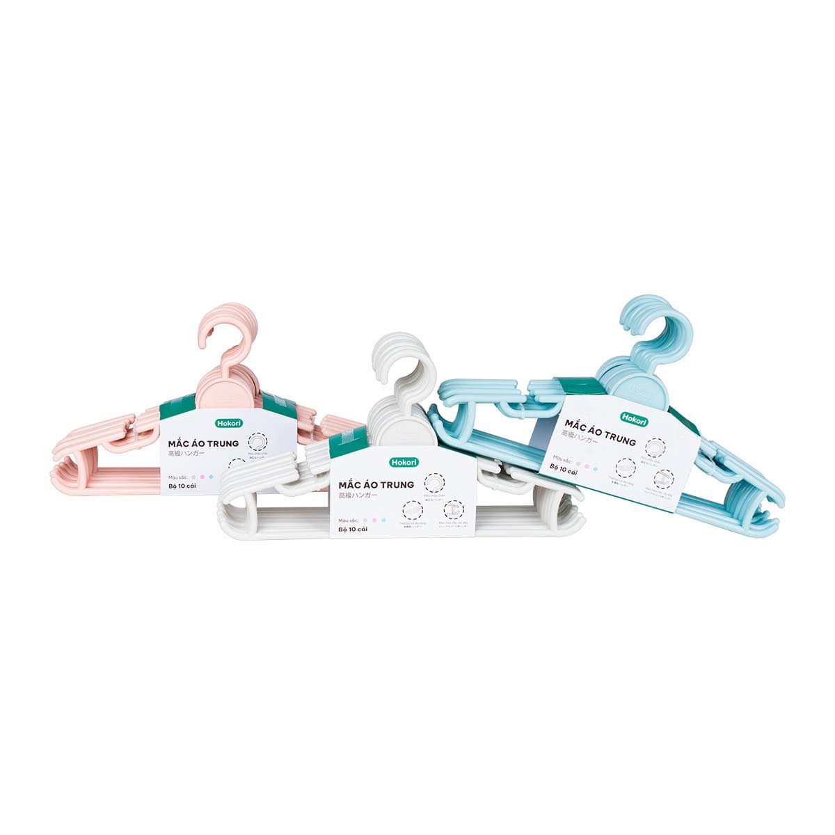 SET 10 Móc Áo Trung Hokori 2819 Đa Năng Cao Cấp - Giao màu ngẫu nhiên