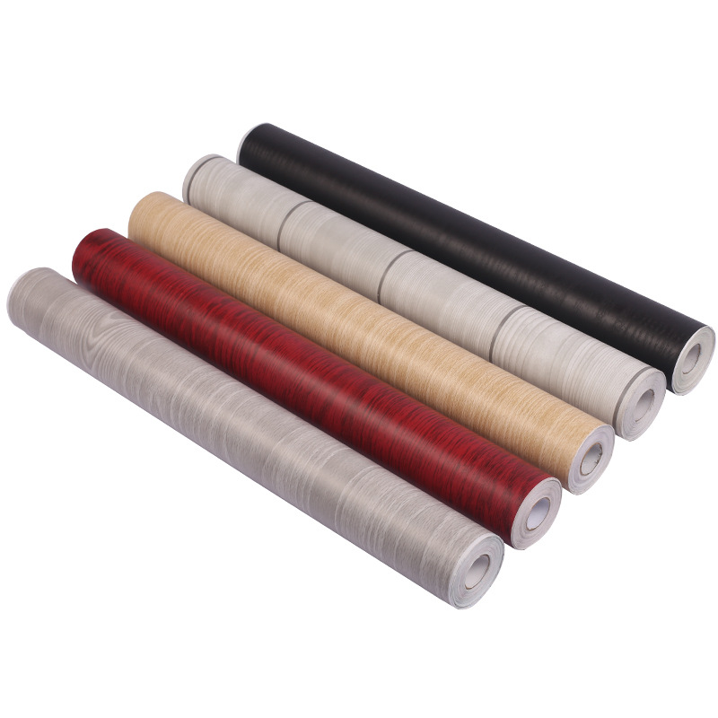 Combo 10 mét giấy dán tường, decal dán tường trang trí nhà cửa VÁN NÂU ĐỎ khổ 45cm