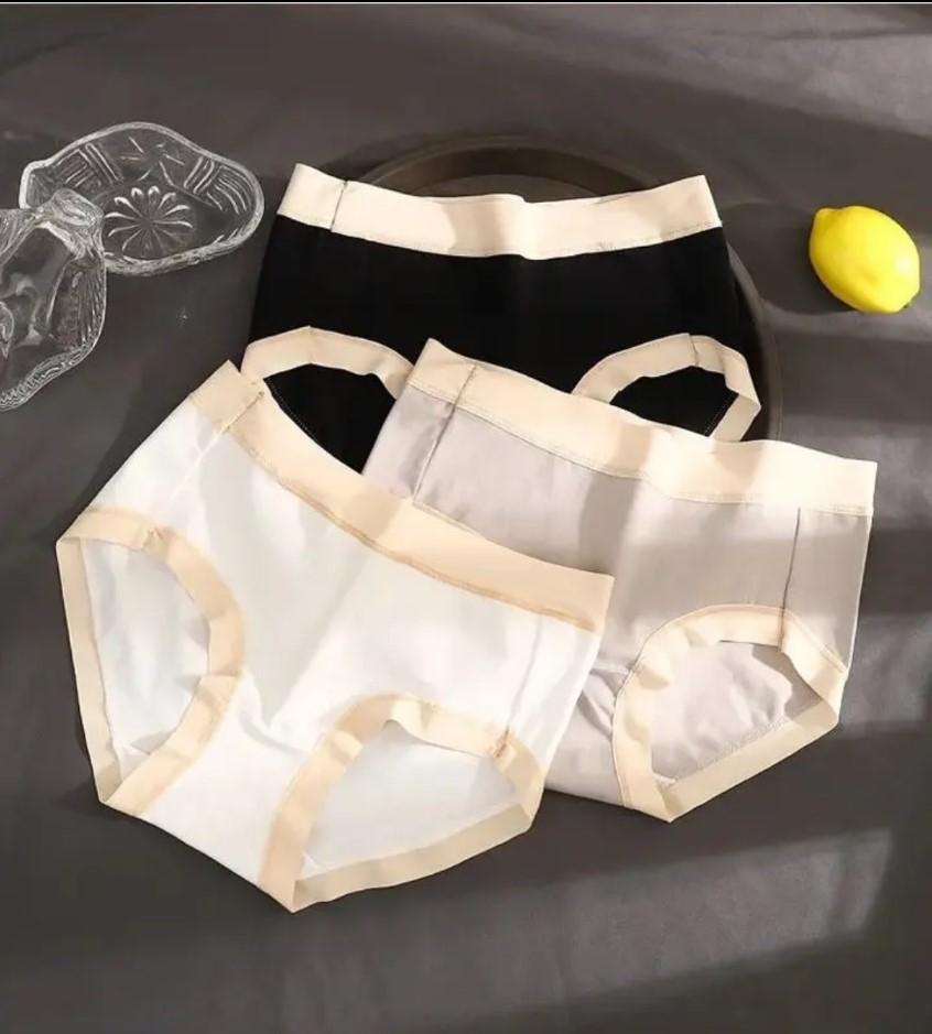 Quần lót nữ điềuhoà khángkhuẩn cho nữ, chất cotton, viền su lớn, thoáng khí, ôm mông, thấm hút mồ hôi cực tốt Women Đen - Trắng