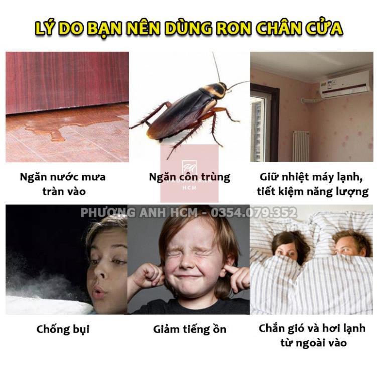 Ron (Gioăng) Cao Su Dán Khe Hở Chân Cửa 3M - Chống Bụi, Chống Nước, Giảm Tiếng Ồn, Ngăn Côn Trùng