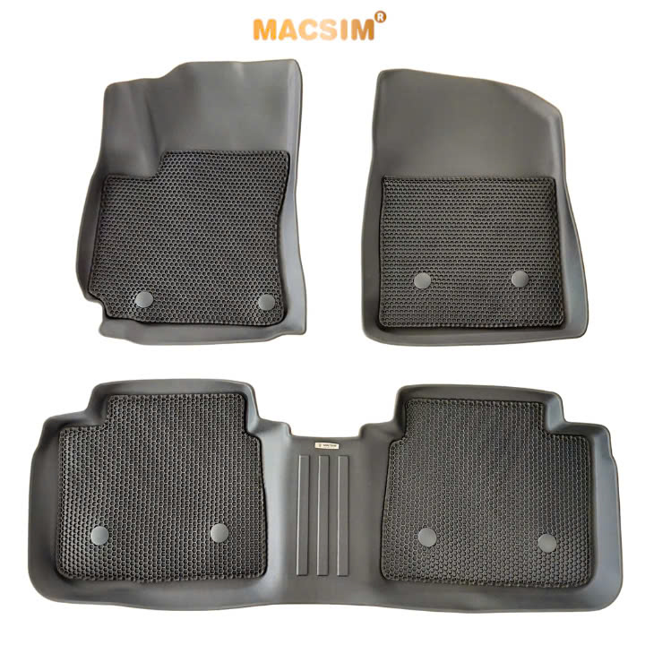 Thảm 2 lớp (sd3) dạng lưới lục giác cho Corolla Altis 2014-2018 bề mặt cao su siêu sạch nhãn hiệu Macsim