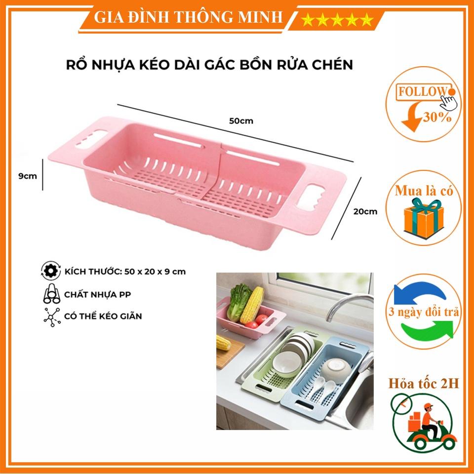 Rổ gác bồn rửa bát thông minh gấp gọn, khay nhựa đa năng có thể điều chỉnh kích thước gài bồn rửa chén siêu tiện dụng