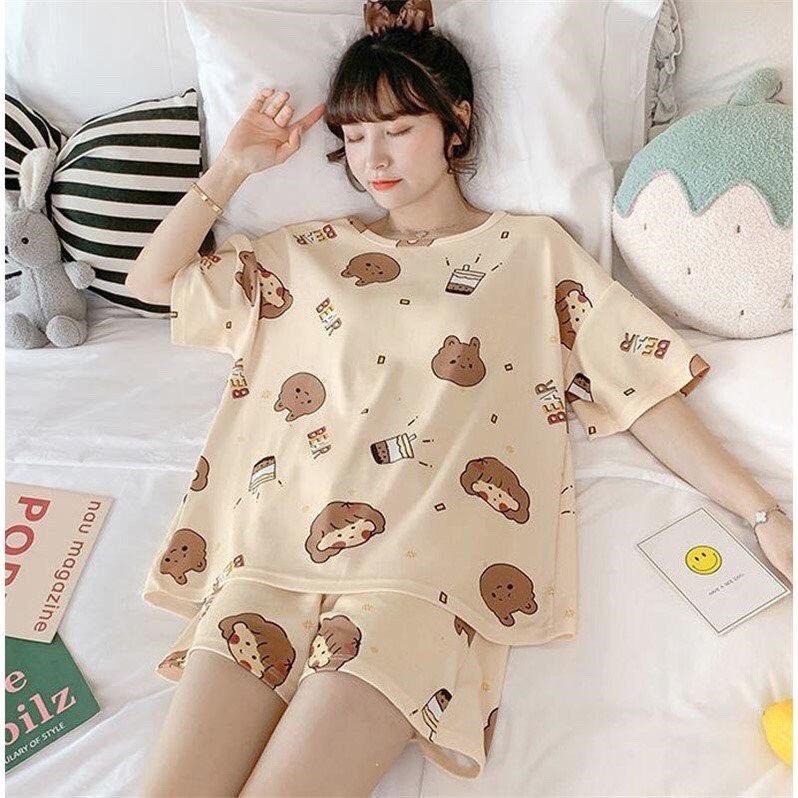 Đồ bộ cộc tay mặc nhà thời trang mới nhất - Chất liệu Cotton cao cấp