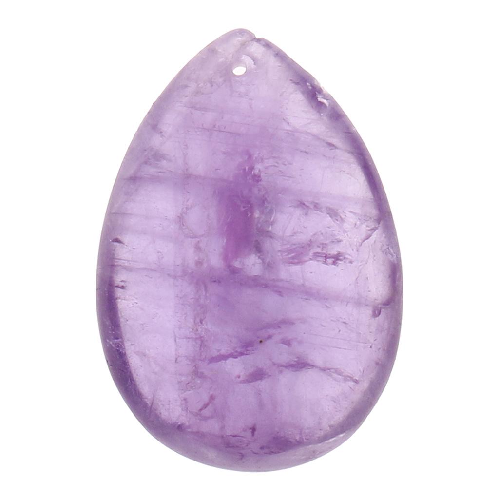 Natural Stone Flat Round Purple Energy Crystal Quartz DIY Pendant Necklace Home Decor Ornaments