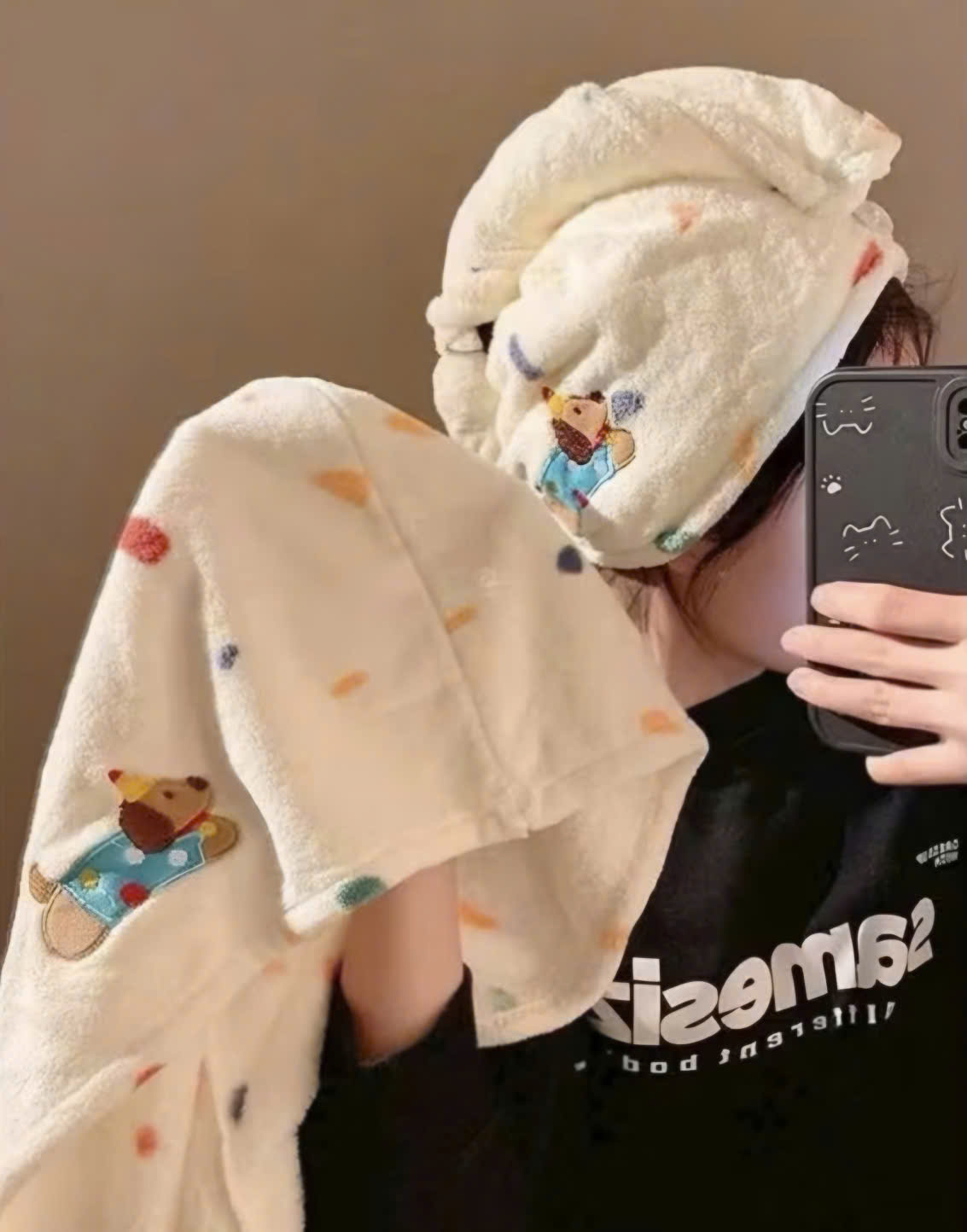 [KoSuyTu] SET 3 KHĂN TẮM HỌA TIẾT CÚN, CHẤM BI SIÊU CUTE – SIÊU MỀM - SIÊU THẤM HÚT