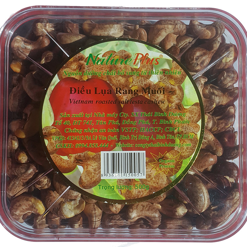 Hạt Điều Rang Muối Loại 1 Giòn Ngon | Hộp Vuông 500g | Natureplus