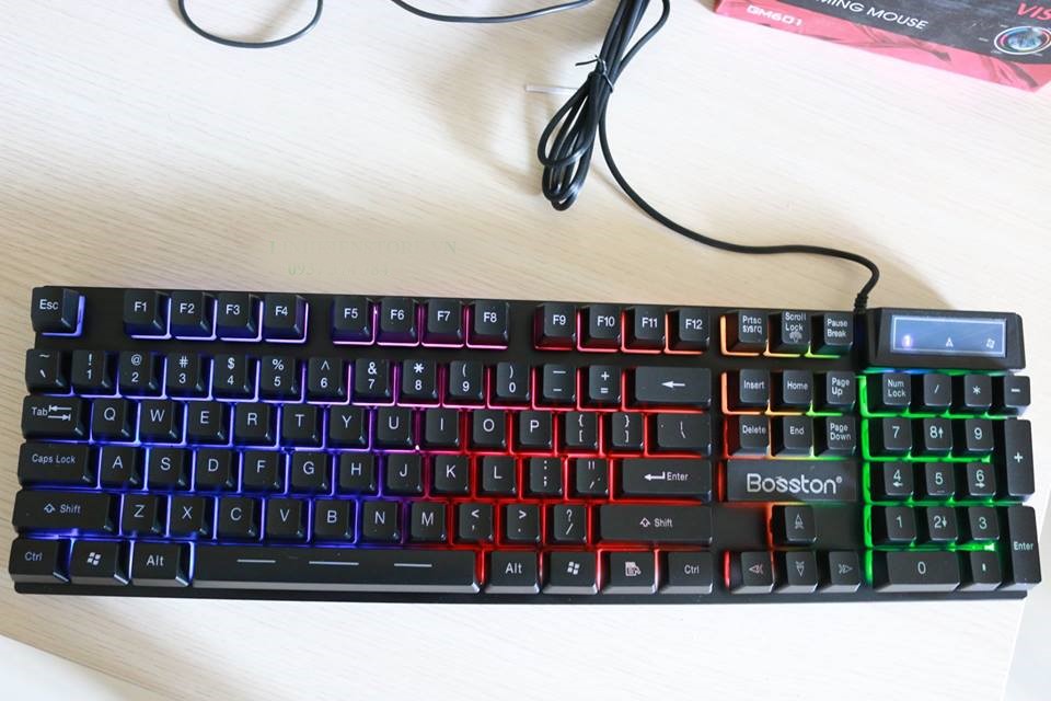 Bàn Phím Giả Cơ Keyboads Gaming Bosston 803 Đèn Led Cực Ngầu - Hàng Nhập Khẩu