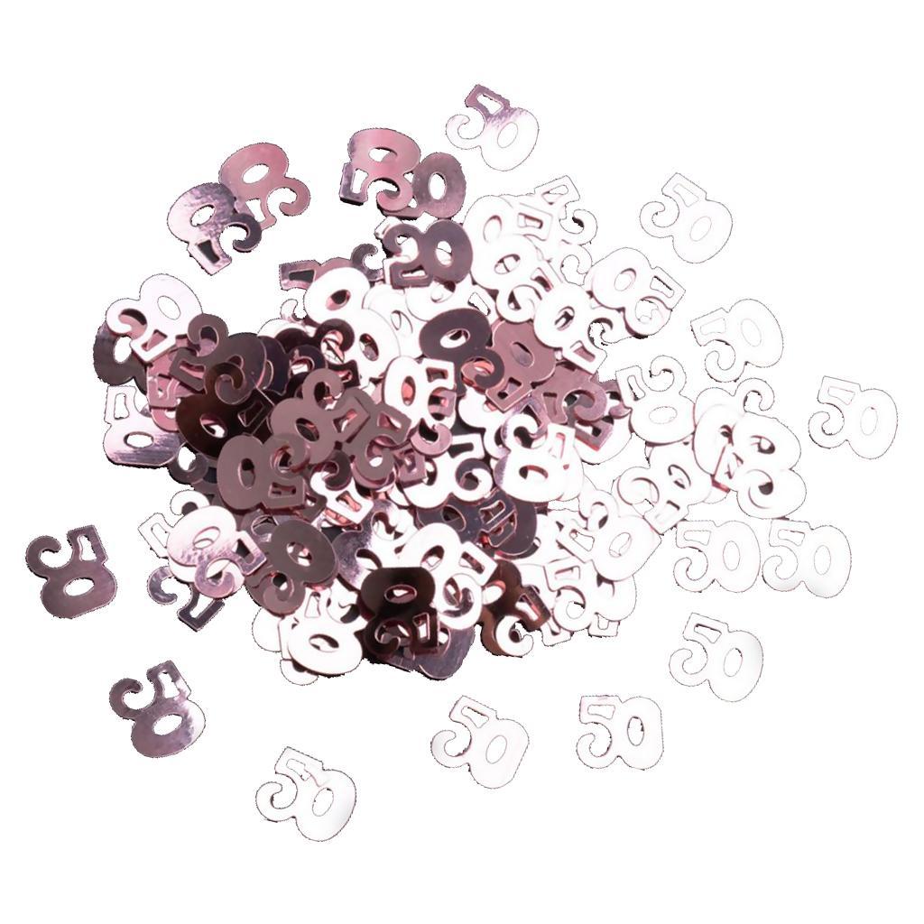 Digital 50 Party Confetti Sprinkles 50th Birthday Rose Gold, Black Gold