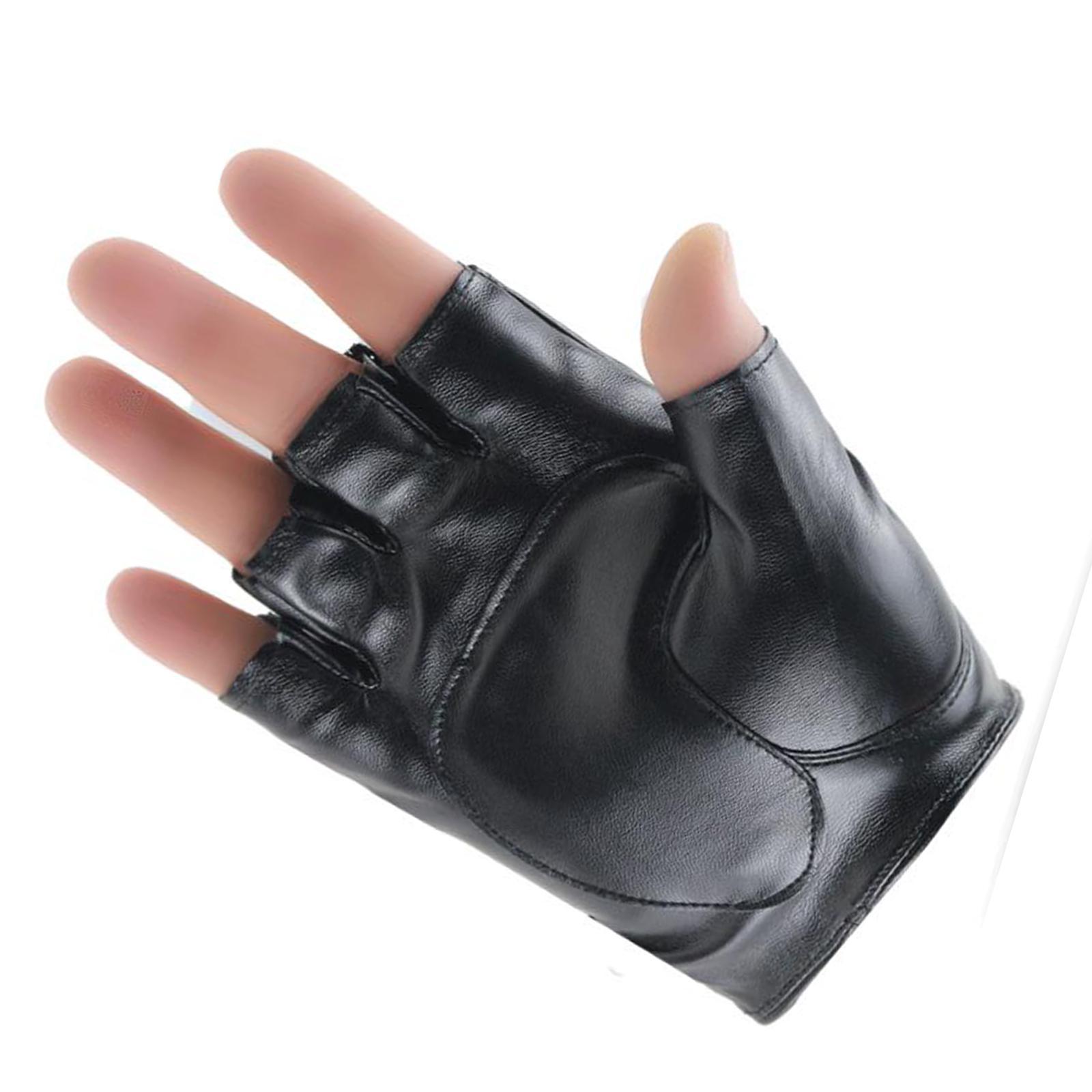 Wear Resistant Half Finger Gloves Lightweight PU Leather Gloves for Driving