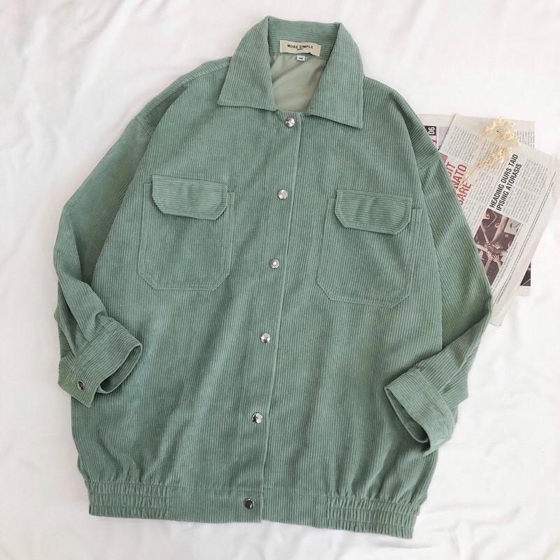 Áo Khoác Nhung Gân JONEY Form Rộng Tay Dài Unisex Nam Nữ Ulzzang (Ảnh Thật)