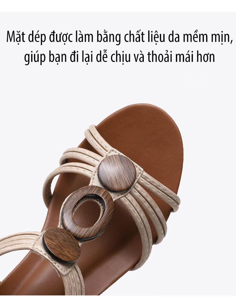 Giày quai ngang nữ giày sandals nữ dép quai hậu nữ cao 5 cm  Mã 1418-390 tặng kèm 1 dây buộc tóc ngẫu nhiên