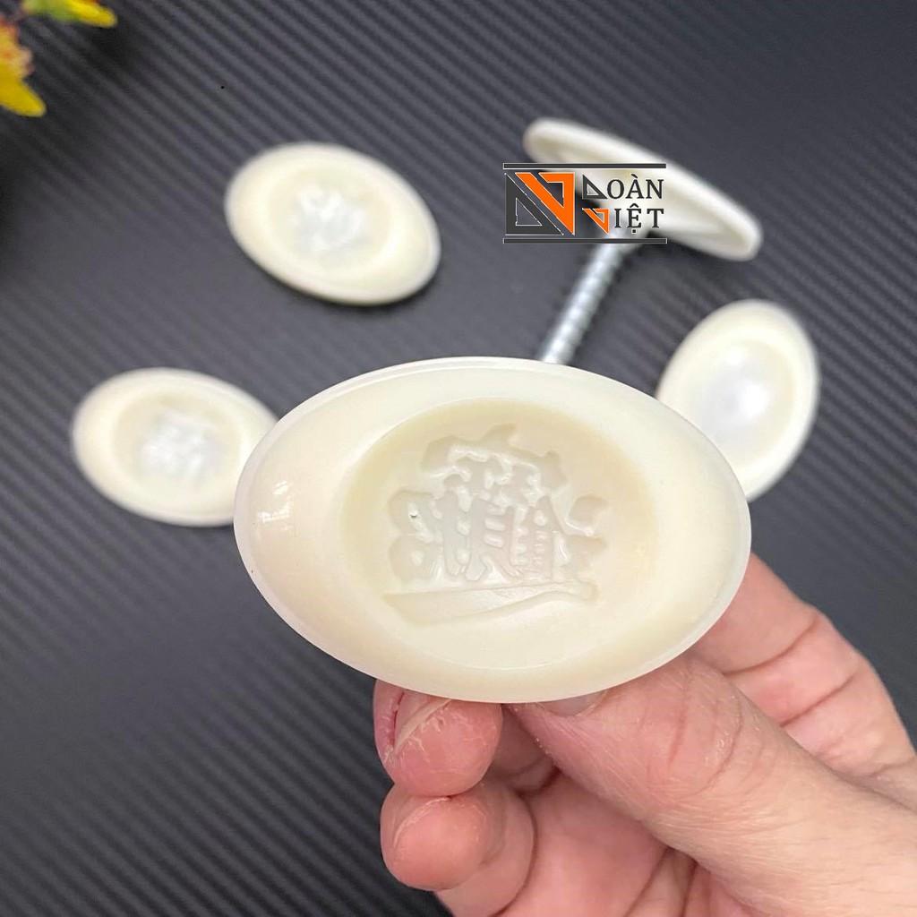 Khuôn Trung Thu 3D Siêu Sắc Nét - Hình THỎI VÀNG 4 mặt 50g , mẫu mới 2021