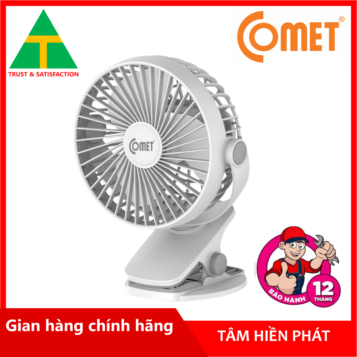 Quạt Sạc Comet CRF0705 - Xanh - Hàng chính hãng