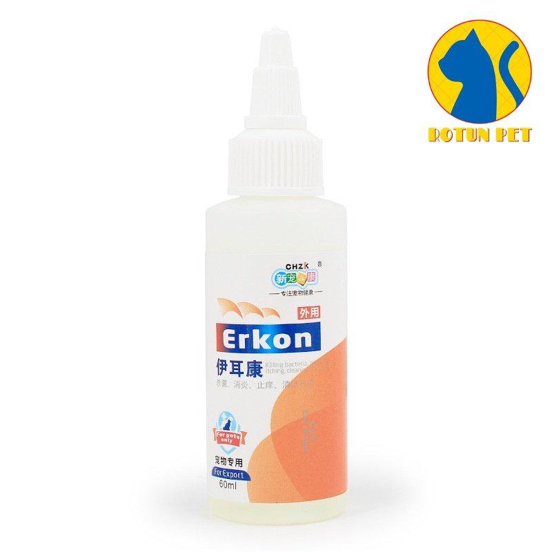 Dung dịch nhỏ tai dành cho chó mèo Erkon 60ml