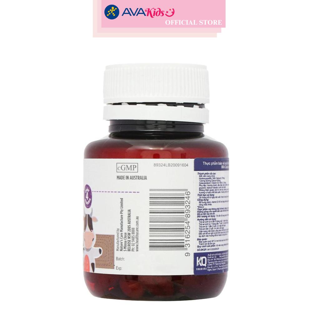 Viên uống Healthy Care Kids Milk Calcium hỗ trợ xương và răng chắc khỏe 60 viên (từ 4 tháng)
