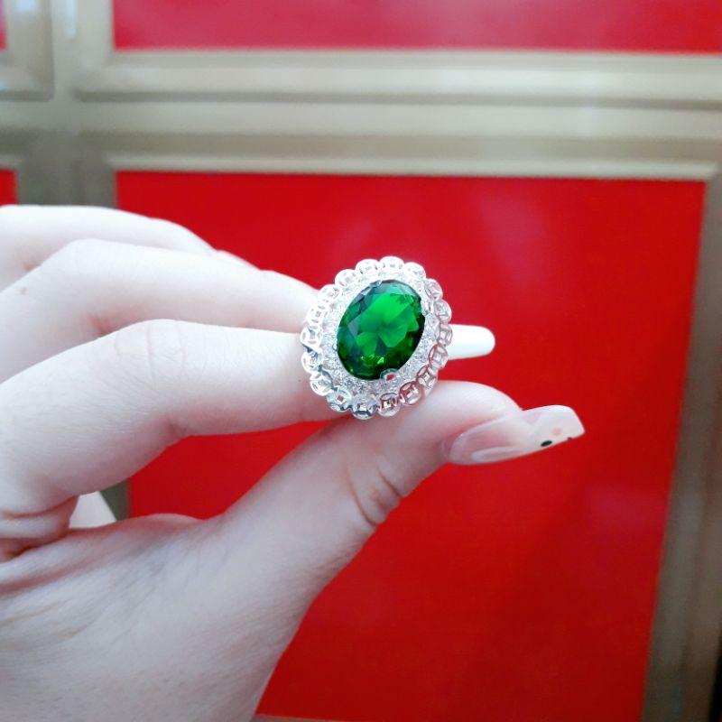 Nhẫn bạc kim tiền đá chủ cao cấp YN JEWELRY