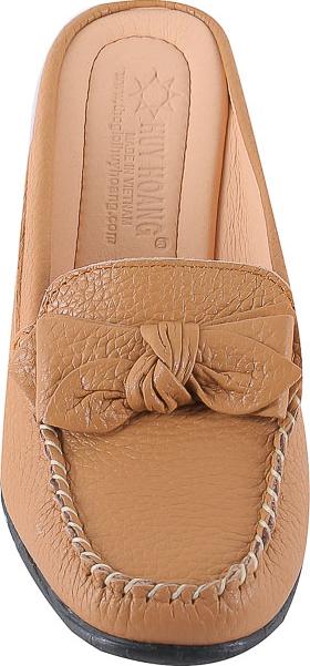 Giày sabo nữ da bò Huy Hoàng màu nâu đất size 35