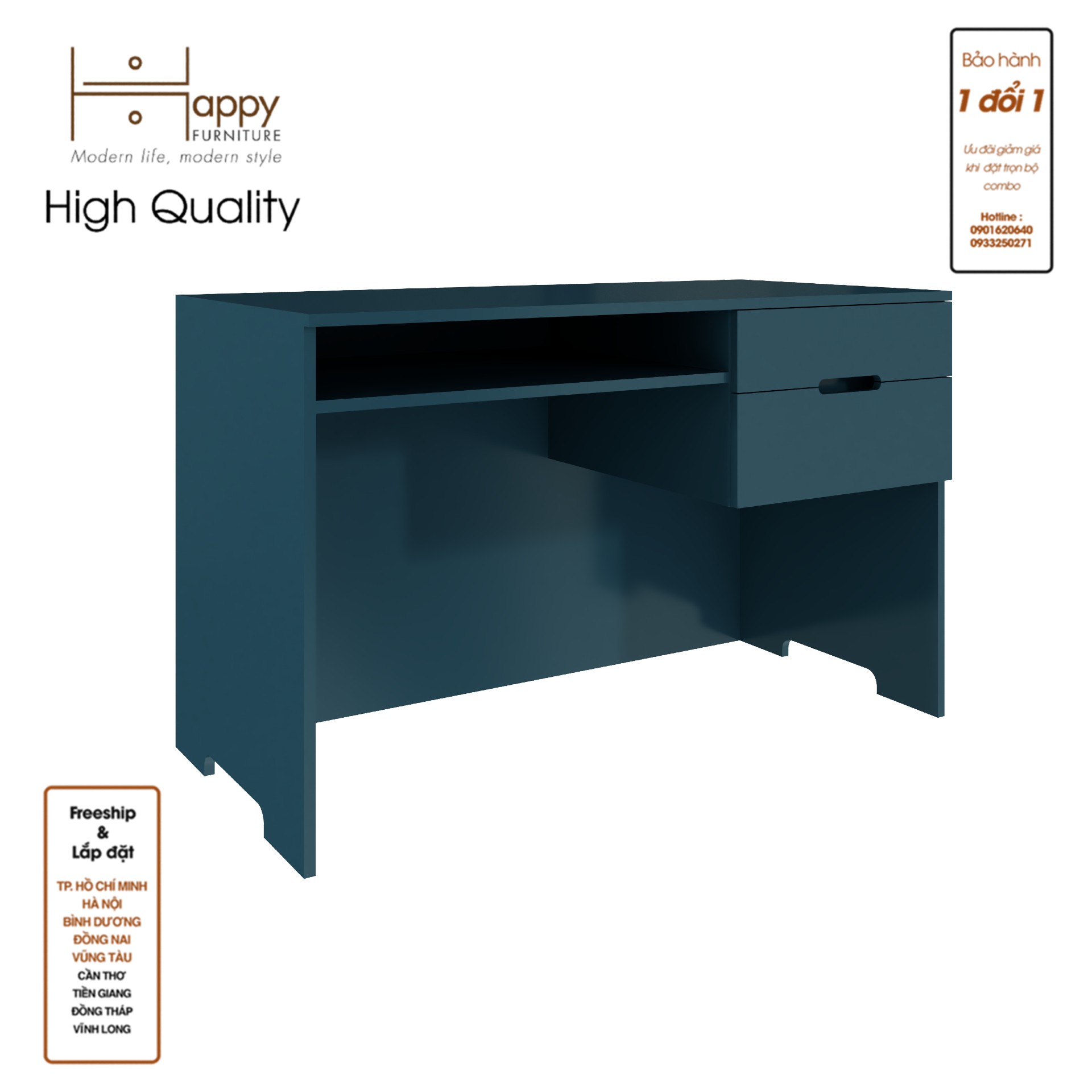 [Happy Home Furniture] MOLLY , Bàn làm việc 2 ngăn kéo, 120cm x 58cm x 75cm ( DxRxC), BAN_063