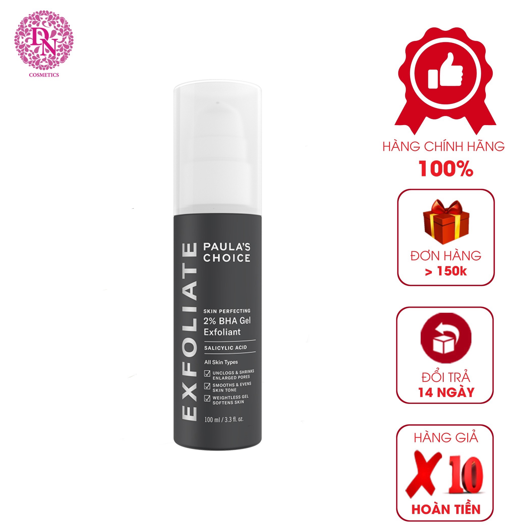 Gel Tẩy Tế Bào Chết Hóa Học Paula's Choice 2% BHA - Skin Perfecting 2% BHA Gel Exfoliant 100ml