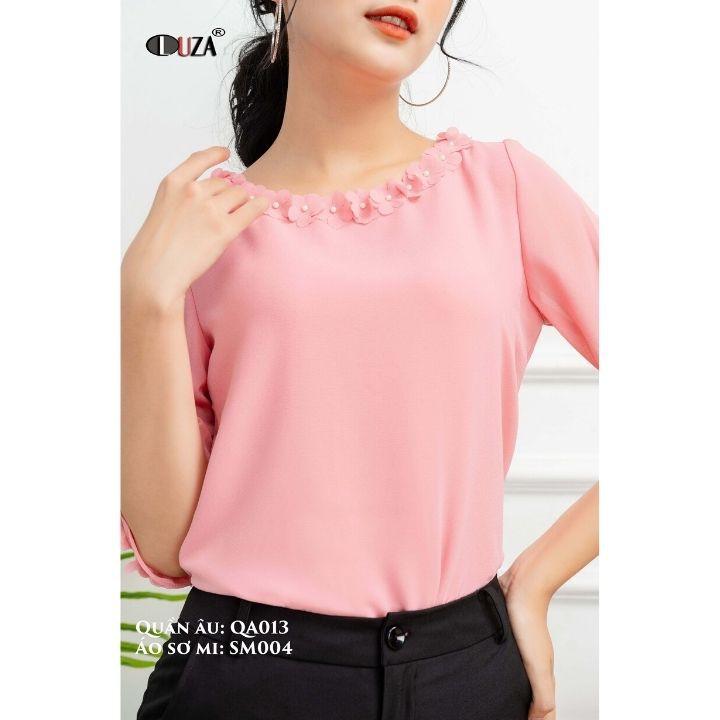 Áo sơ mi 2 lớp hoa cổ hoa tay