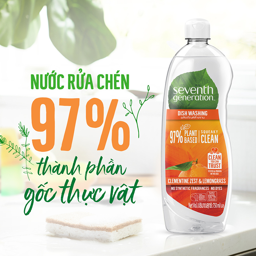 Nước Rửa Chén Seventh Generation Hương Sả Quýt