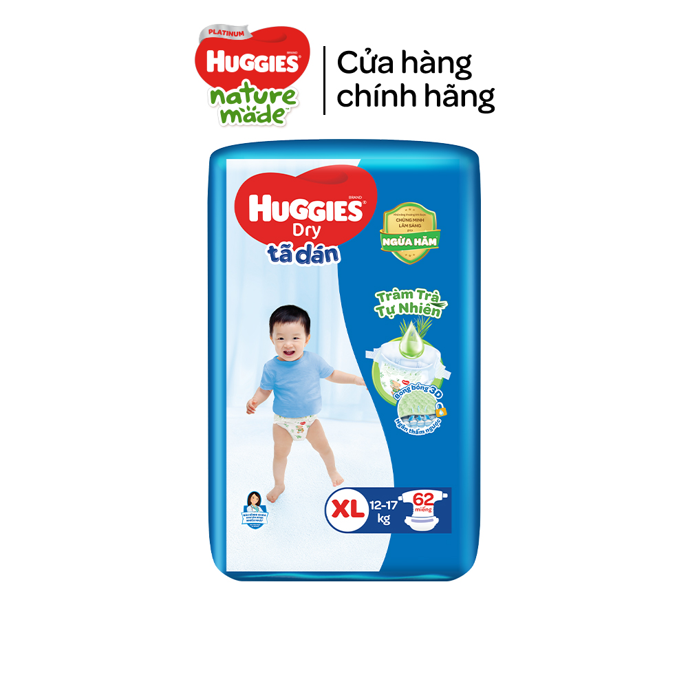 Tã/bỉm dán Huggies Skincare Super Jumbo M76/L68/XL60/XXL54