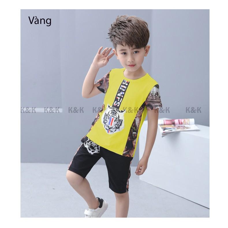 Bộ quần áo thể thao bé trai in cọp, may phối in 3D, chất cotton thoải mái mát mẻ - Quần áo trẻ em - SockiMall.