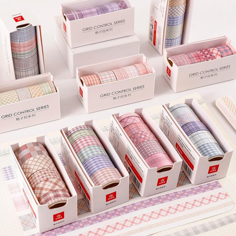 Washi Tape - Set 6 Cuộn Washi Tape Đa Dạng Kích Cỡ Và Họa Tiết